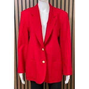 Vintage Pendleton Women's 12P Red Blazer 100% Wool Basic Classic  Preppy Career